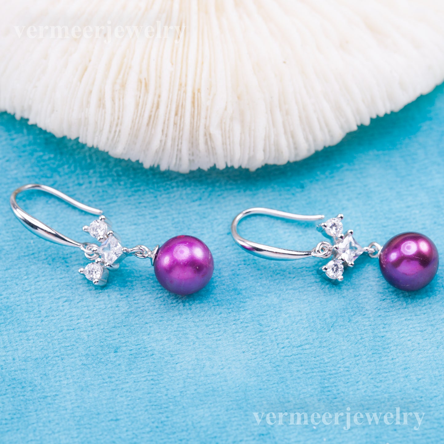 e010915 S925 pearl earring 925 sterling silver DIY 7-8mm Natural Freshwater pearl stud earring for women