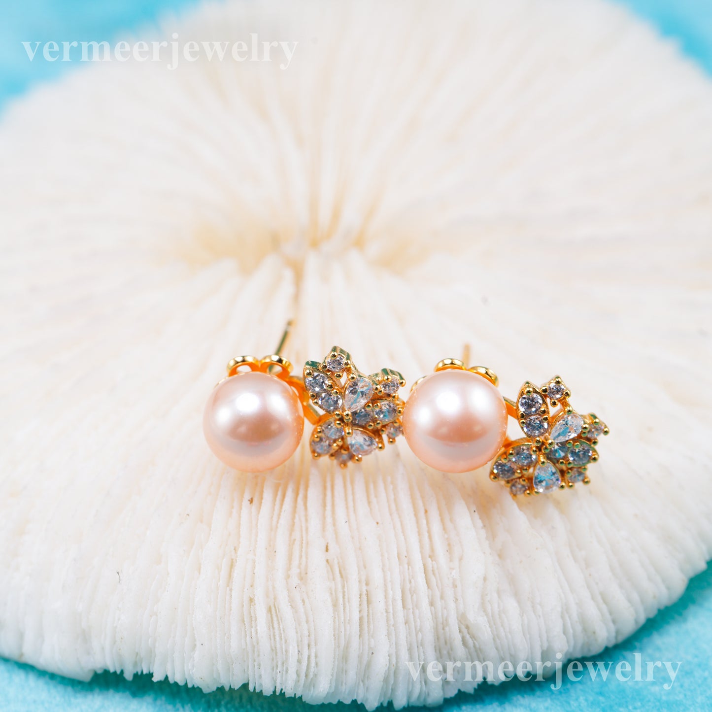 e010926 S925 pearl earring 925 sterling silver DIY 7-8mm Natural Freshwater pearl stud earring for women