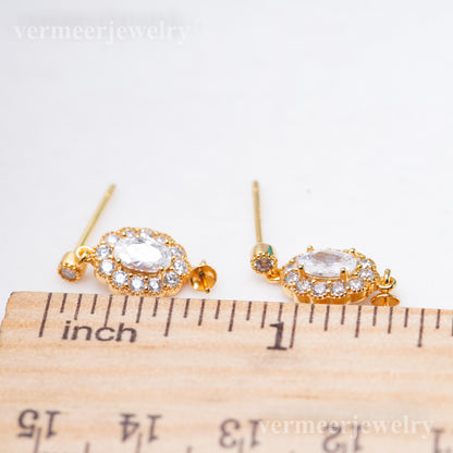 e010927 S925 pearl earring 925 sterling silver DIY 7-8mm Natural Freshwater pearl stud earring for women