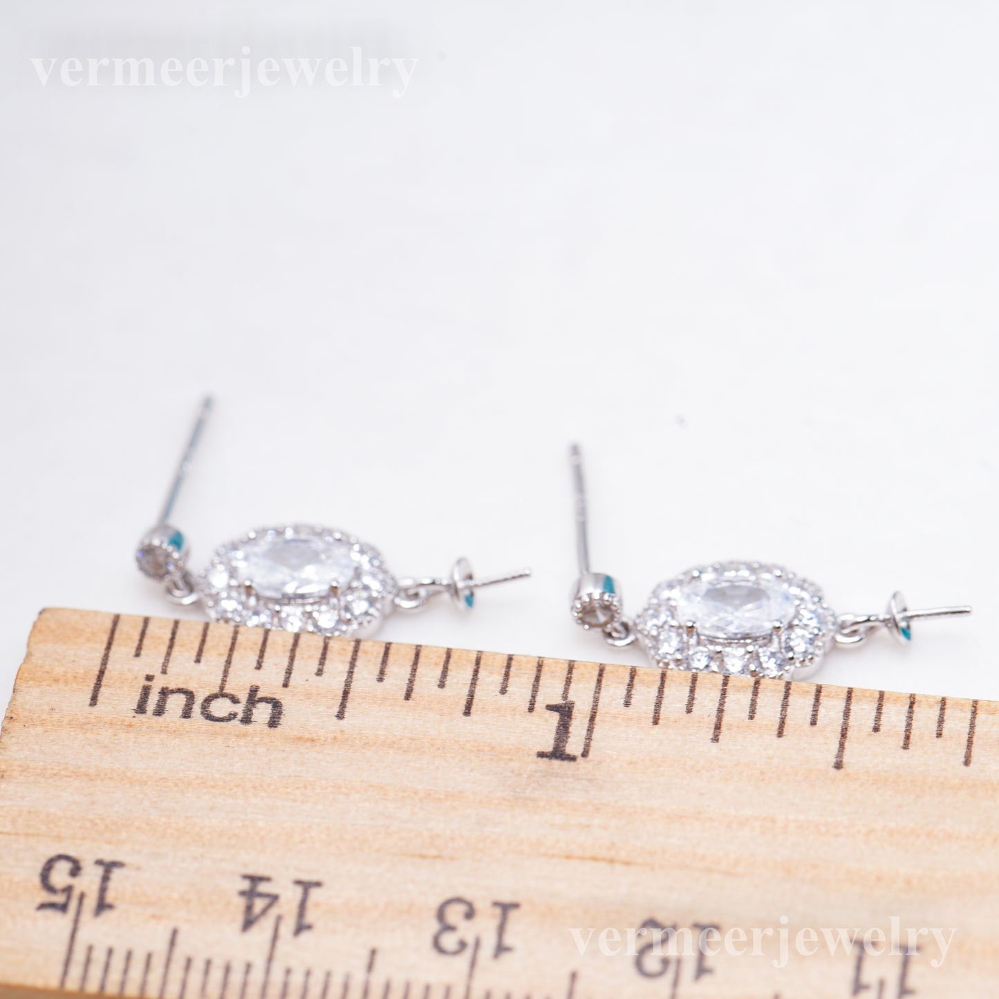 e010927 S925 pearl earring 925 sterling silver DIY 7-8mm Natural Freshwater pearl stud earring for women