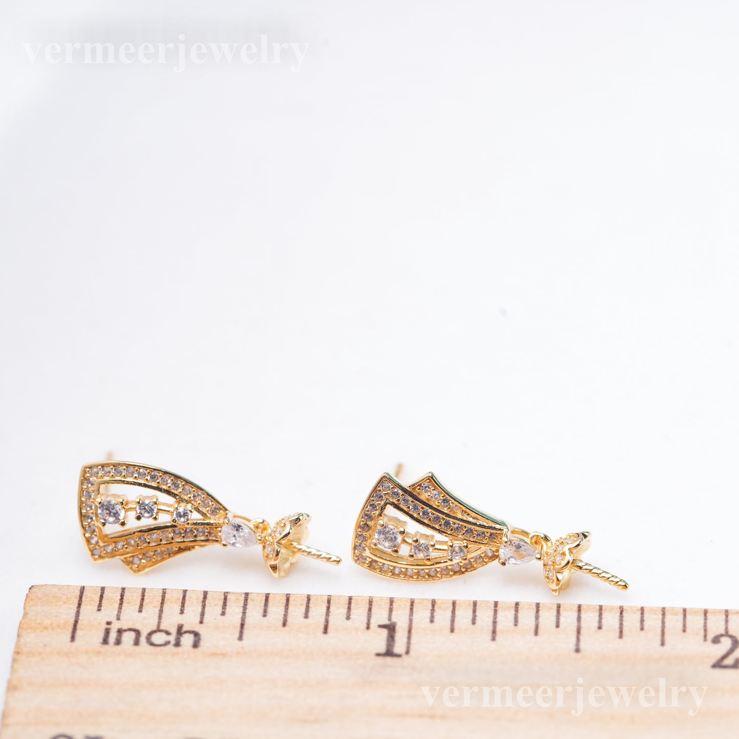 e010932 S925 pearl earring 925 sterling silver DIY 7-8mm Natural Freshwater pearl stud earring for women