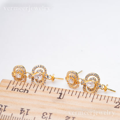 e010933 S925 pearl earring 925 sterling silver DIY 7-8mm Natural Freshwater pearl stud earring for women