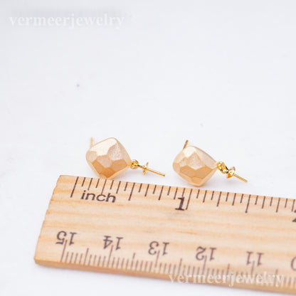 e010935 S925 pearl earring 925 sterling silver DIY 7-8mm Natural Freshwater pearl stud earring for women