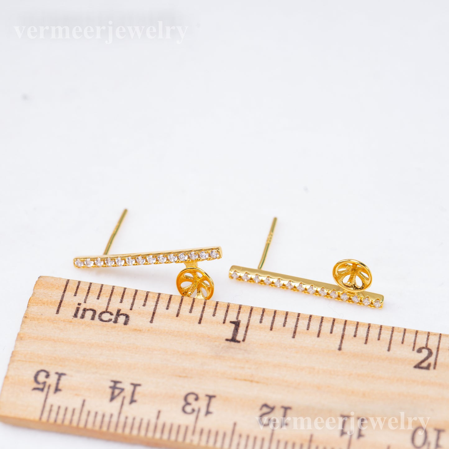 e010937 S925 pearl earring 925 sterling silver DIY 7-8mm Natural Freshwater pearl stud earring for women