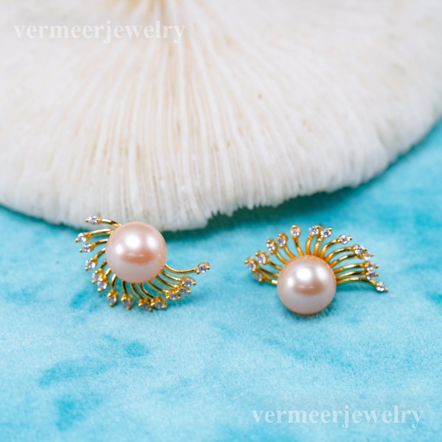 e010938 S925 pearl earring 925 sterling silver DIY 7-8mm Natural Freshwater pearl stud earring for women