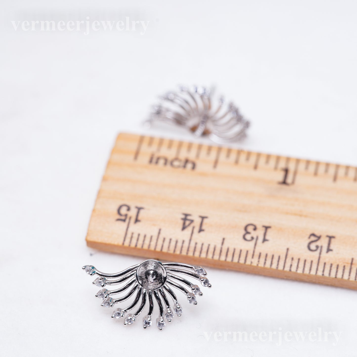 e010938 S925 pearl earring 925 sterling silver DIY 7-8mm Natural Freshwater pearl stud earring for women