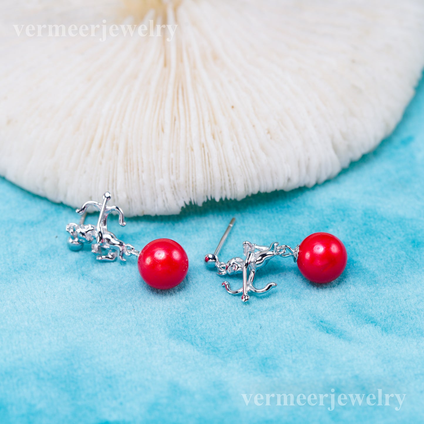 e010939 S925 pearl earring 925 sterling silver DIY 7-8mm Natural Freshwater pearl stud earring for women