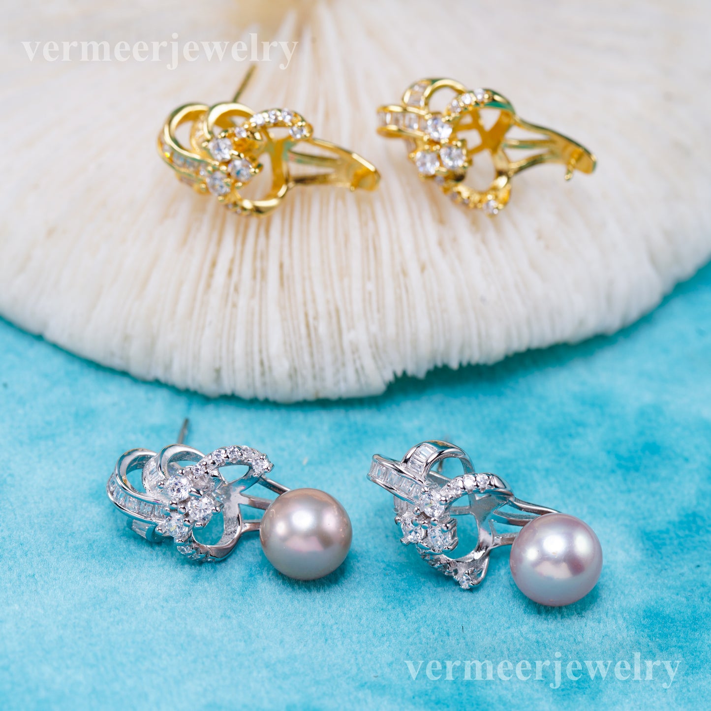 e010945 S925 pearl earring 925 sterling silver DIY 7-8mm Natural Freshwater pearl stud earring for women