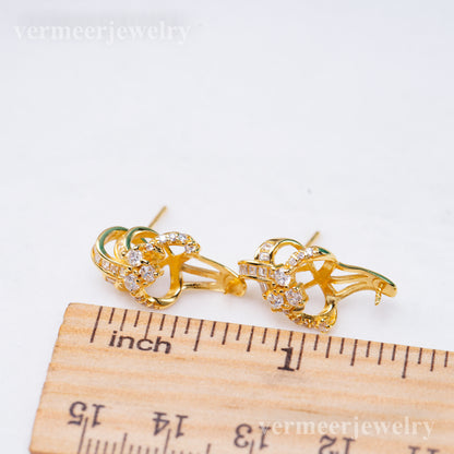 e010945 S925 pearl earring 925 sterling silver DIY 7-8mm Natural Freshwater pearl stud earring for women