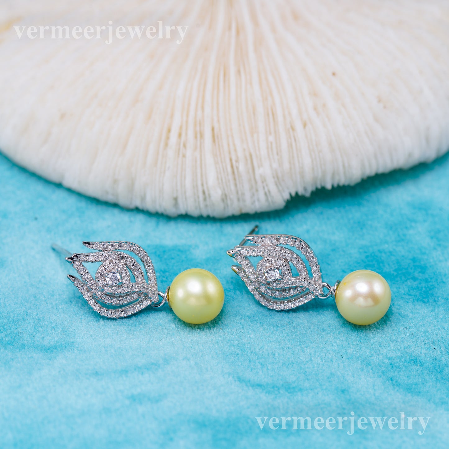 e010946 S925 pearl earring 925 sterling silver DIY 7-8mm Natural Freshwater pearl stud earring for women