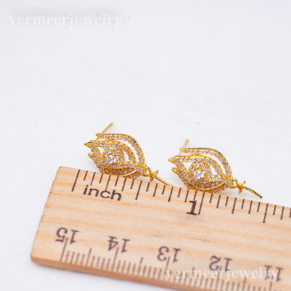 e010946 S925 pearl earring 925 sterling silver DIY 7-8mm Natural Freshwater pearl stud earring for women