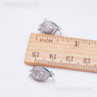 e010946 S925 pearl earring 925 sterling silver DIY 7-8mm Natural Freshwater pearl stud earring for women