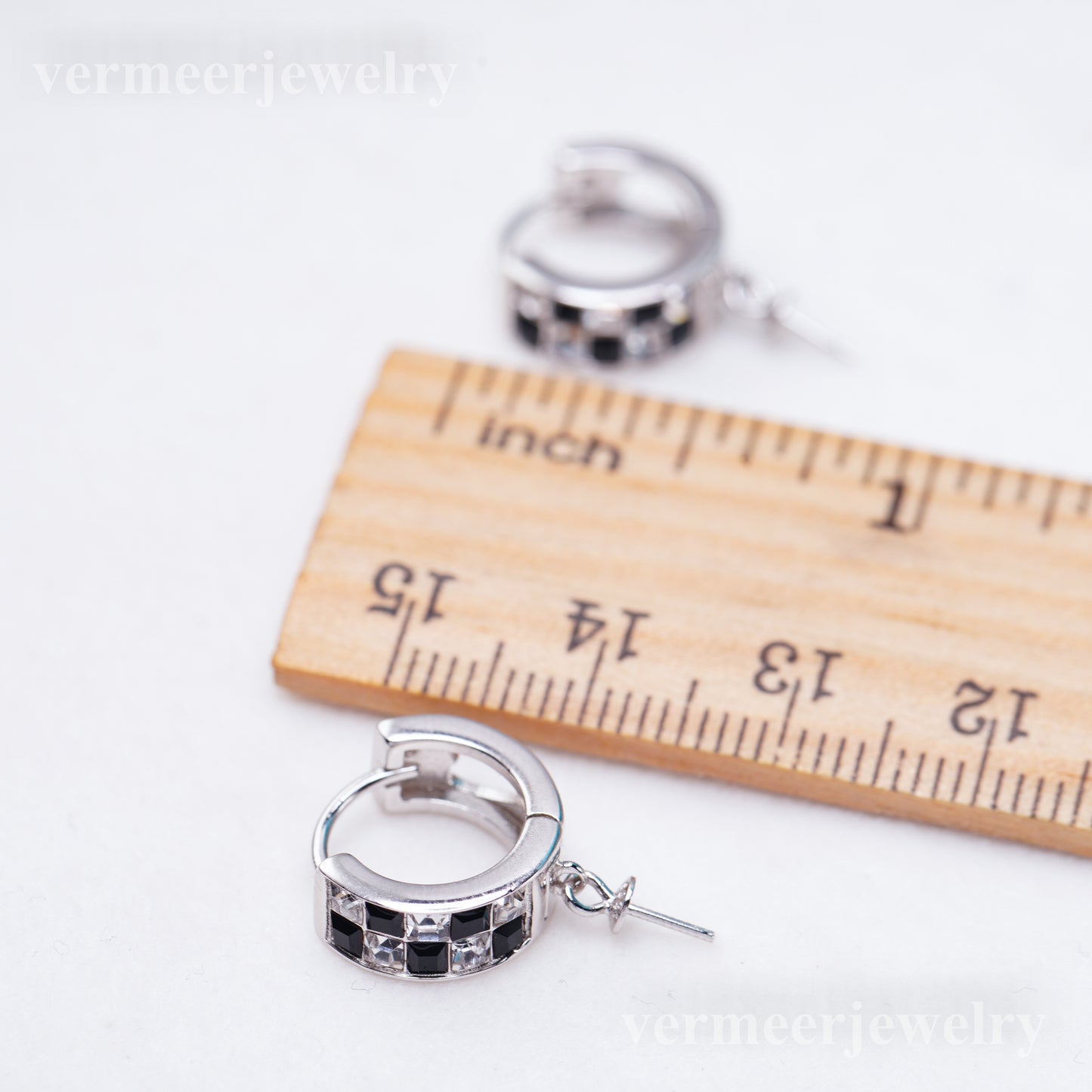 e010948 S925 pearl earring 925 sterling silver DIY 7-8mm Natural Freshwater pearl stud earring for women