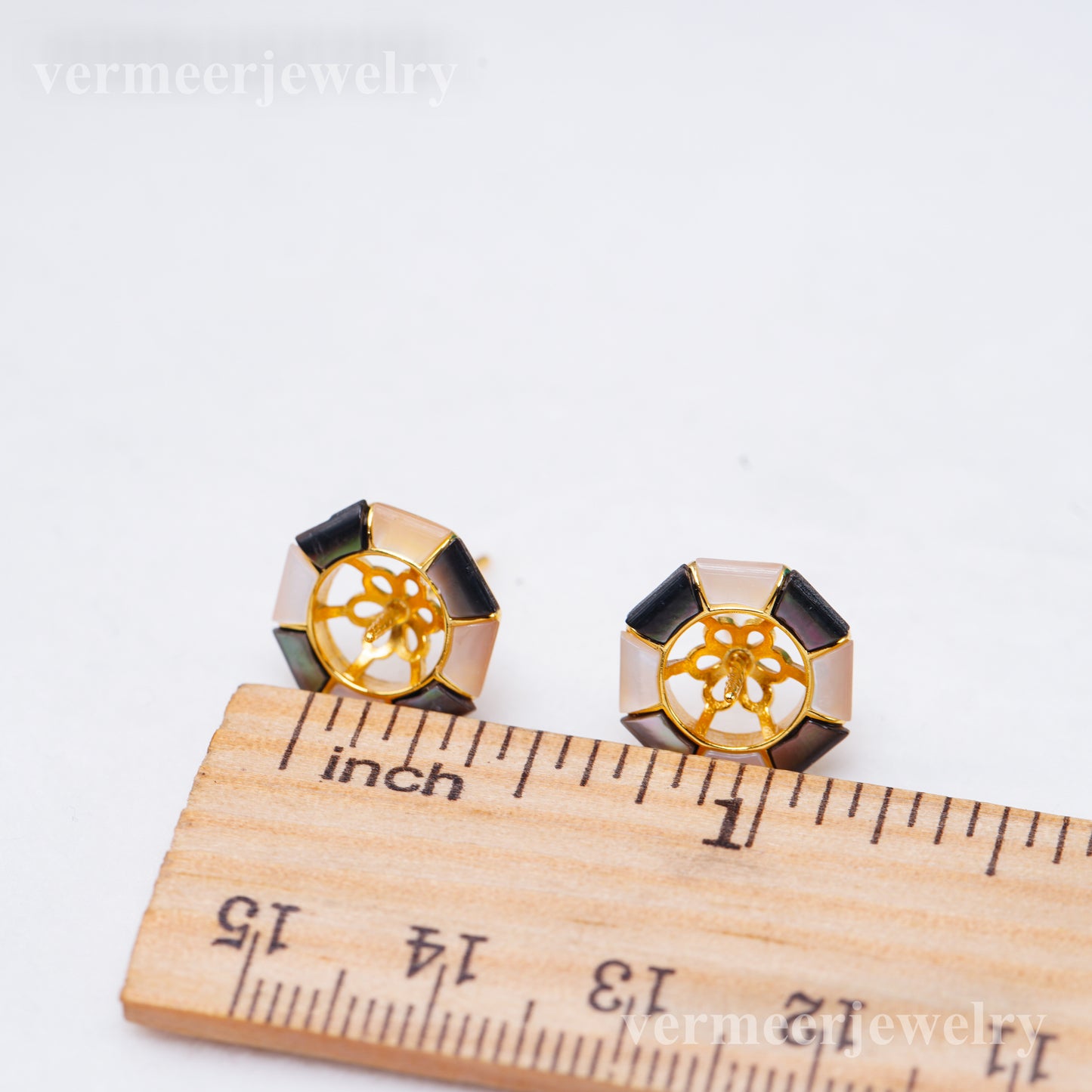 e010952 S925 pearl earring 925 sterling silver DIY 7-8mm Natural Freshwater pearl stud earring for women