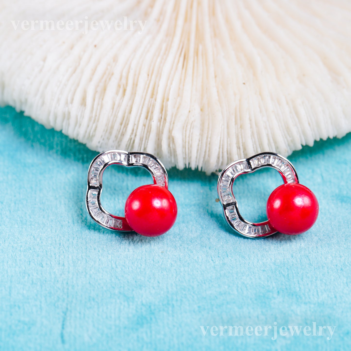 e010955 S925 pearl earring 925 sterling silver DIY 7-8mm Natural Freshwater pearl stud earring for women