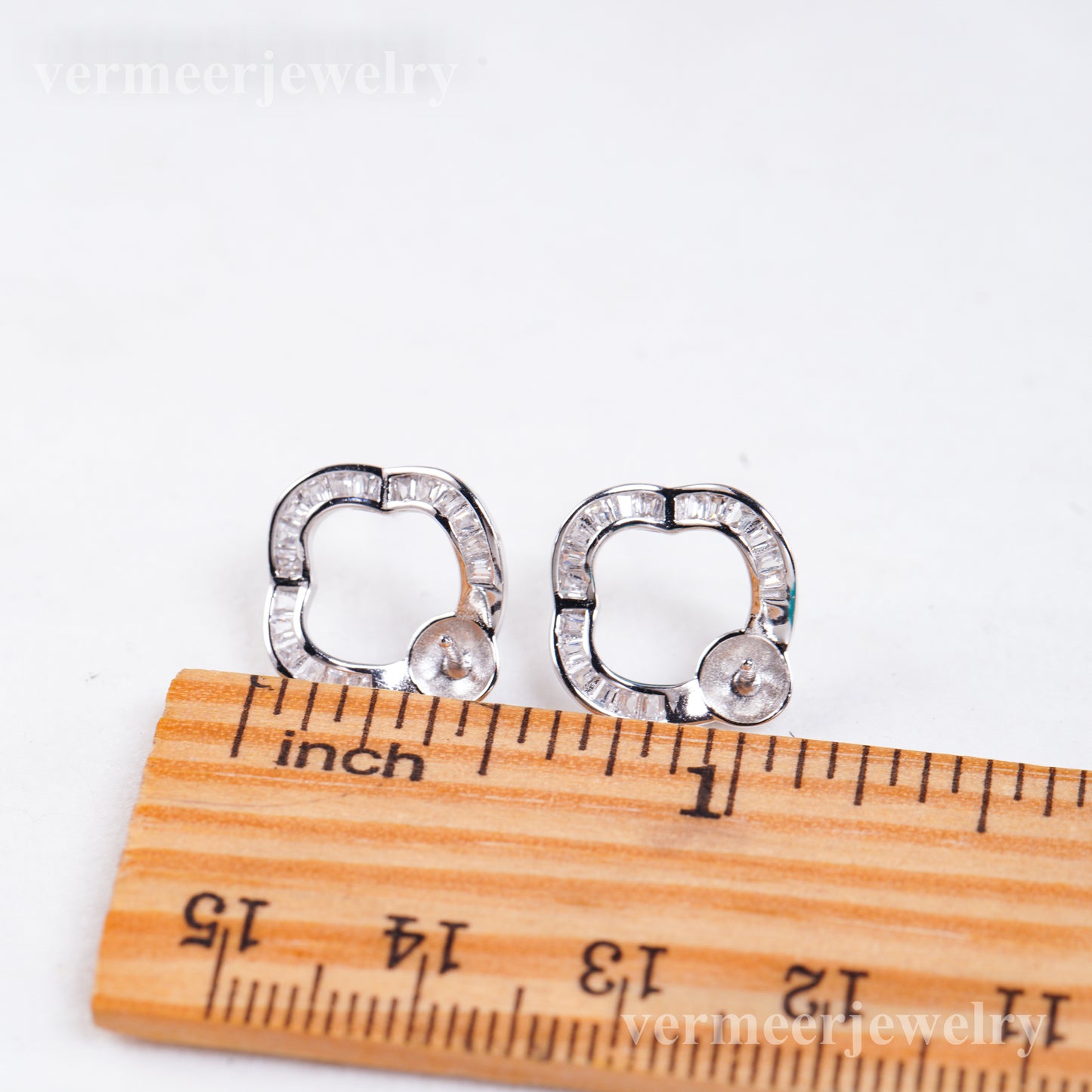 e010955 S925 pearl earring 925 sterling silver DIY 7-8mm Natural Freshwater pearl stud earring for women