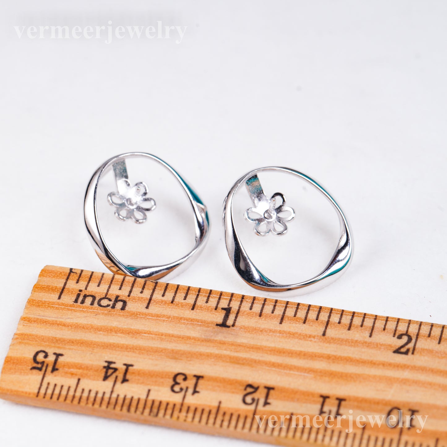 e010957 S925 pearl earring 925 sterling silver DIY 7-8mm Natural Freshwater pearl stud earring for women