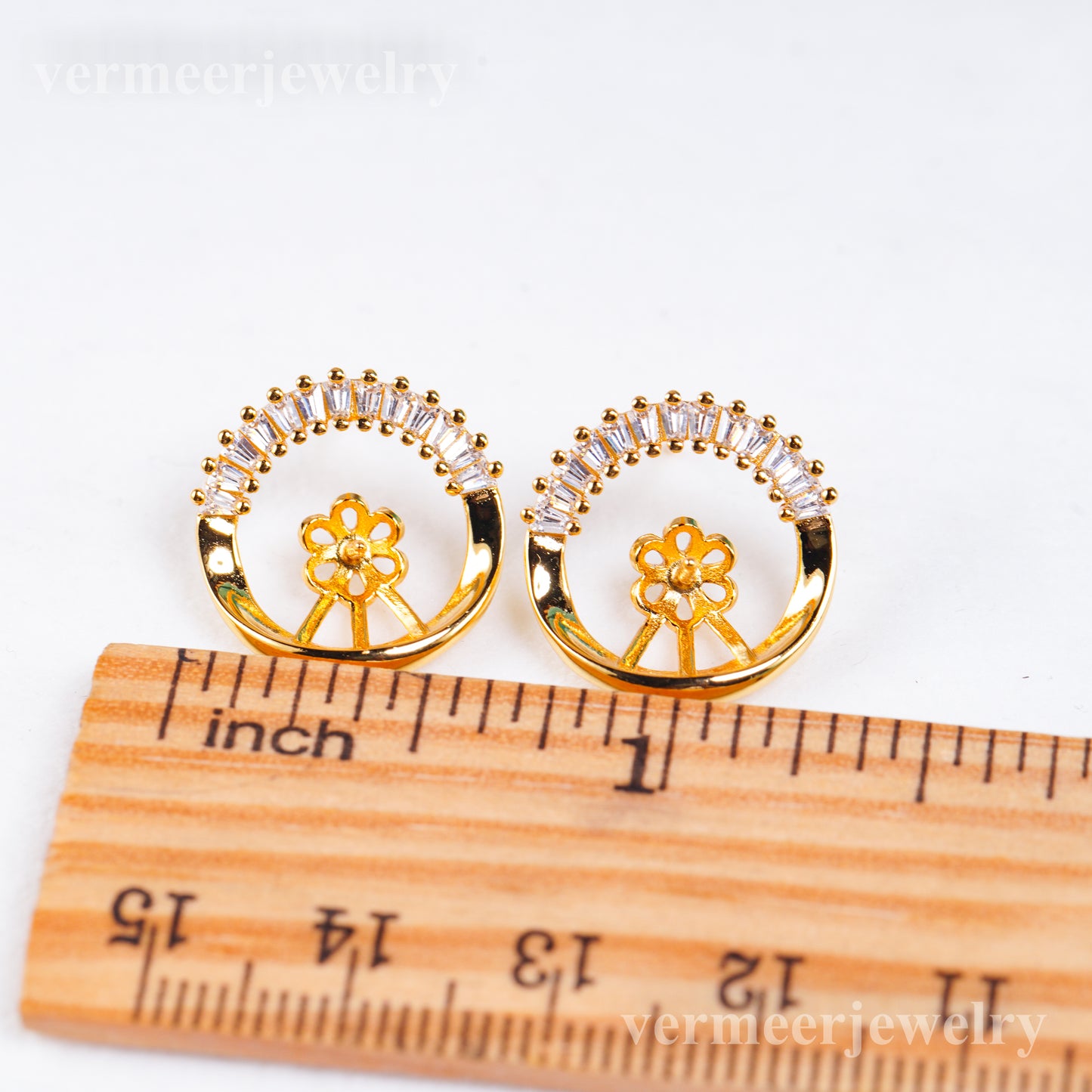 e010959 S925 pearl earring 925 sterling silver DIY 7-8mm Natural Freshwater pearl stud earring for women