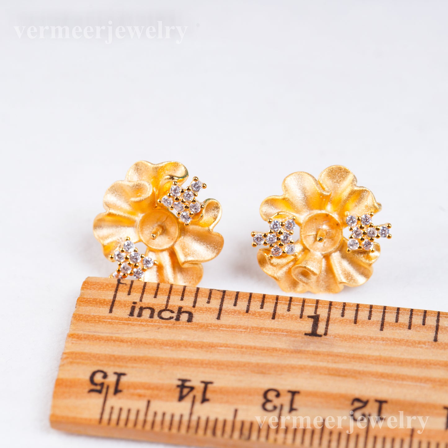 e010960 S925 pearl earring 925 sterling silver DIY 7-8mm Natural Freshwater pearl stud earring for women