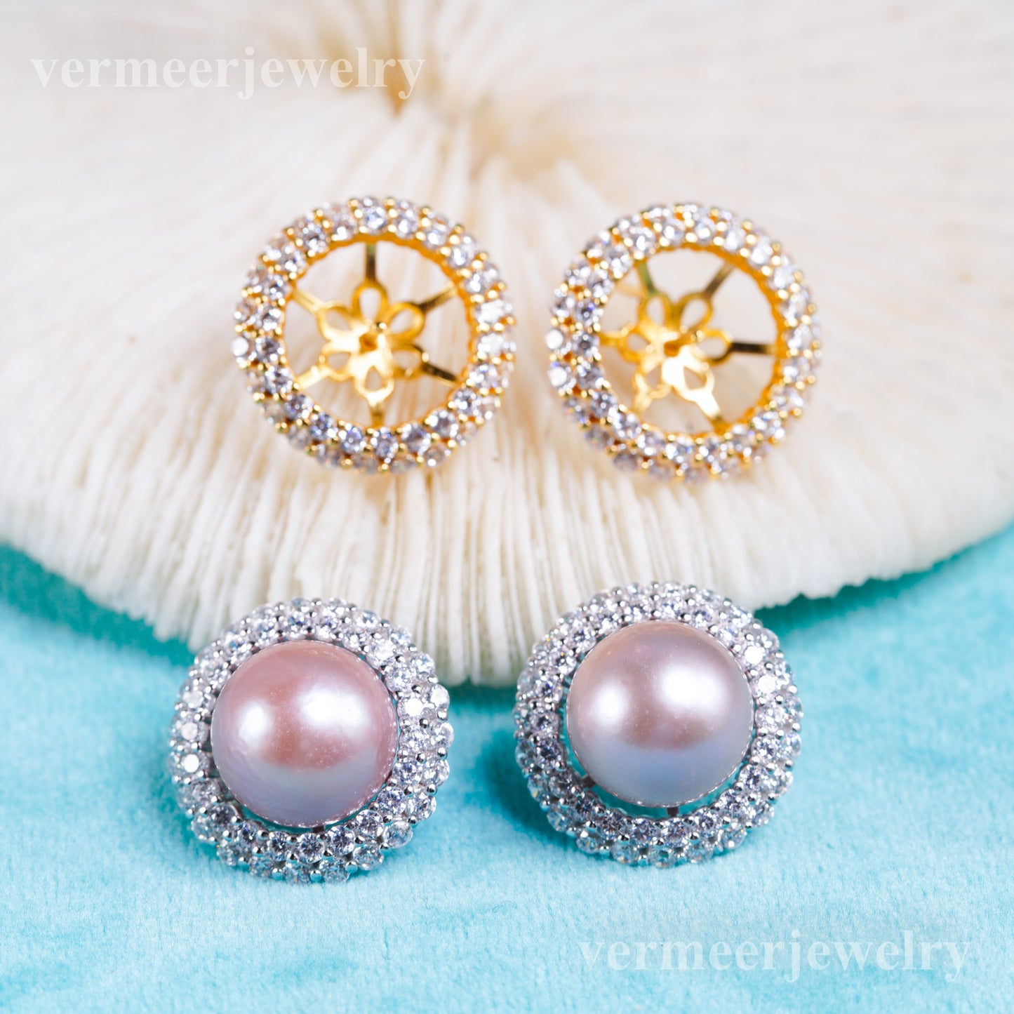 e010961 S925 pearl earring 925 sterling silver DIY 9-13mm Natural Freshwater pearl stud earring for women