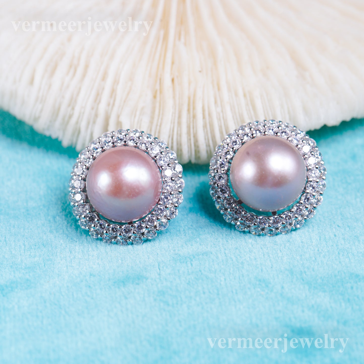 e010961 S925 pearl earring 925 sterling silver DIY 9-13mm Natural Freshwater pearl stud earring for women