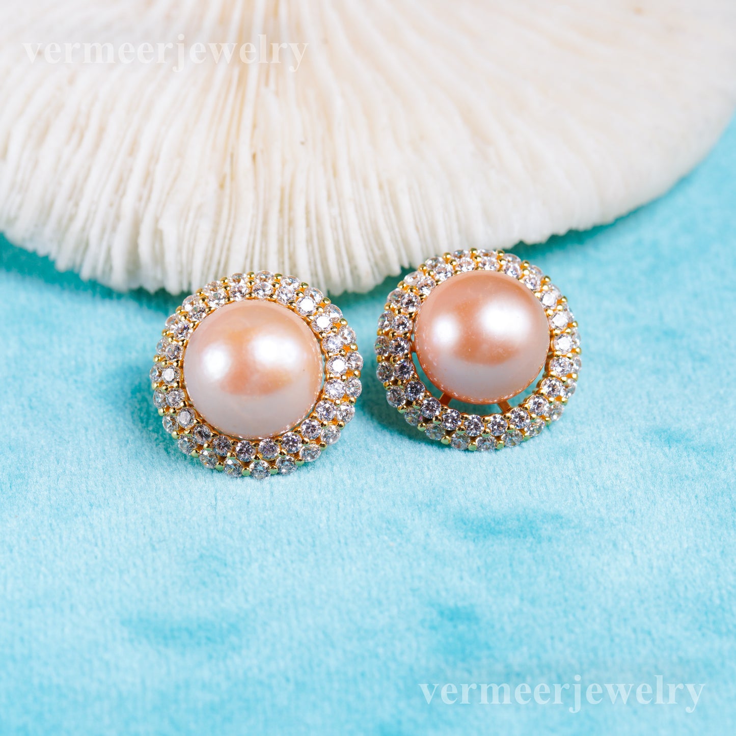 e010961 S925 pearl earring 925 sterling silver DIY 9-13mm Natural Freshwater pearl stud earring for women