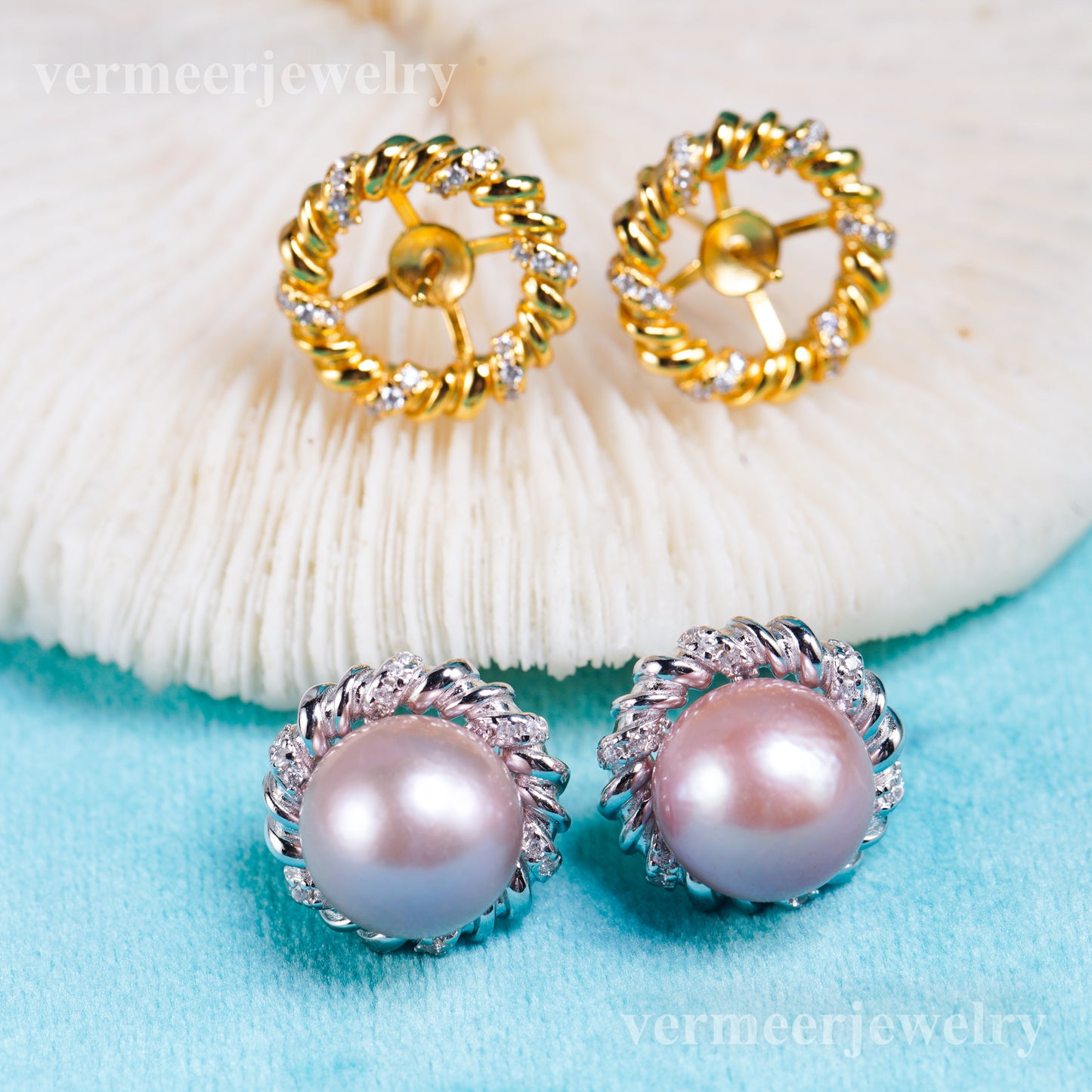 e010963 S925 pearl earring 925 sterling silver DIY 9-13mm Natural Freshwater pearl stud earring for women