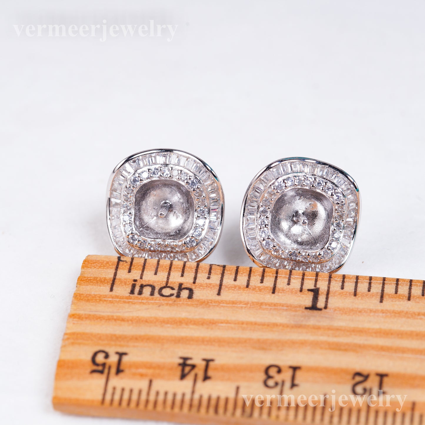 e010964 S925 pearl earring 925 sterling silver DIY 6-8mm Natural Freshwater pearl stud earring for women