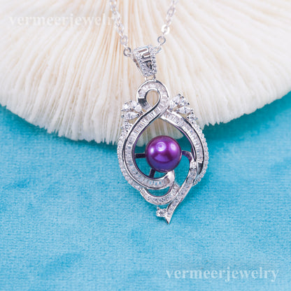 P011073 DIY 7-8mm Natural Freshwater pearl pendant accessory 925 sterling silver engagement jewelry necklace for women