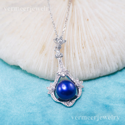 P011076 DIY 7-8mm Natural Freshwater pearl pendant accessory 925 sterling silver engagement jewelry necklace for women