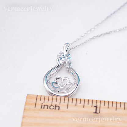 P011079 DIY 7-8mm Natural Freshwater pearl pendant accessory 925 sterling silver engagement jewelry necklace for women