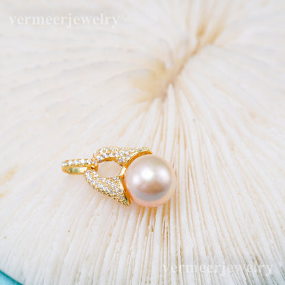 P011091 DIY 7-8mm Natural Freshwater pearl pendant accessory 925 sterling silver engagement jewelry necklace for women