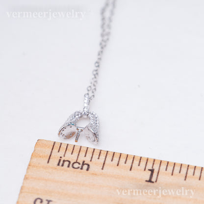 P011091 DIY 7-8mm Natural Freshwater pearl pendant accessory 925 sterling silver engagement jewelry necklace for women