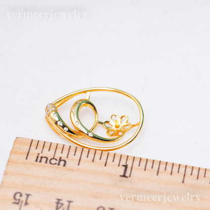 P011093 DIY 7-8mm Natural Freshwater pearl pendant accessory 925 sterling silver engagement jewelry necklace for women