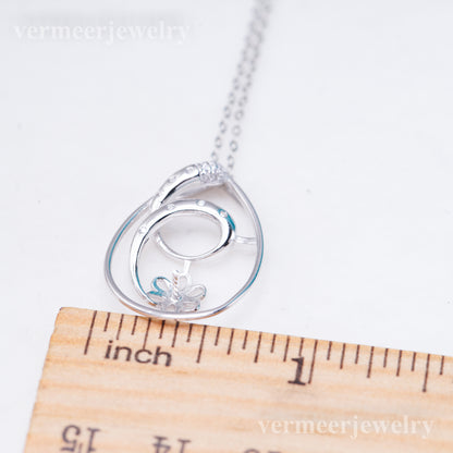 P011093 DIY 7-8mm Natural Freshwater pearl pendant accessory 925 sterling silver engagement jewelry necklace for women