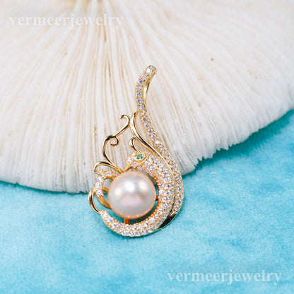 P011096 DIY 7-8mm Natural Freshwater pearl pendant accessory 925 sterling silver engagement jewelry necklace for women