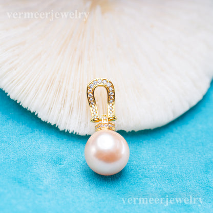 Pe011067 DIY 9-12mm Natural Freshwater pearl pendant accessory 925 sterling silver engagement jewelry necklace for women