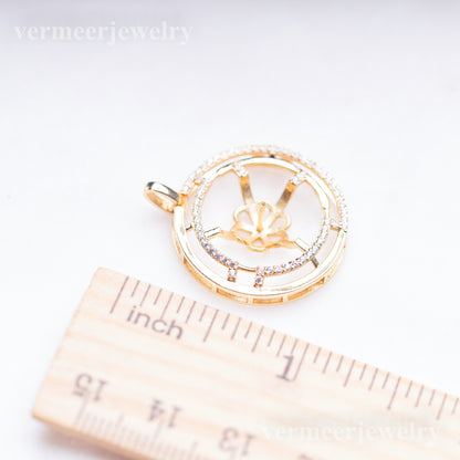 Pe011069 DIY 9-12mm Natural Freshwater pearl pendant accessory 925 sterling silver engagement jewelry necklace for women