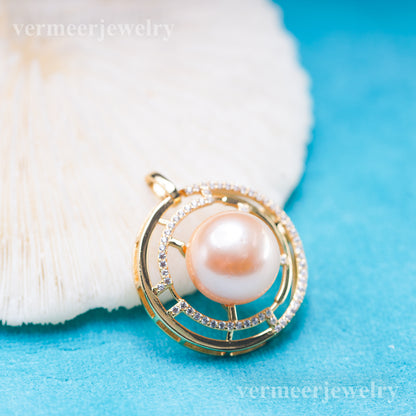 Pe011069 DIY 9-12mm Natural Freshwater pearl pendant accessory 925 sterling silver engagement jewelry necklace for women