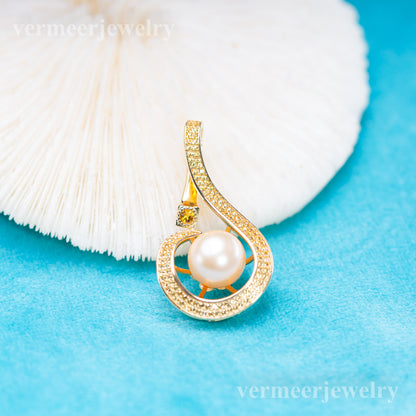 P011070 DIY 7-8mm Natural Freshwater pearl pendant accessory 925 sterling silver engagement jewelry necklace for women