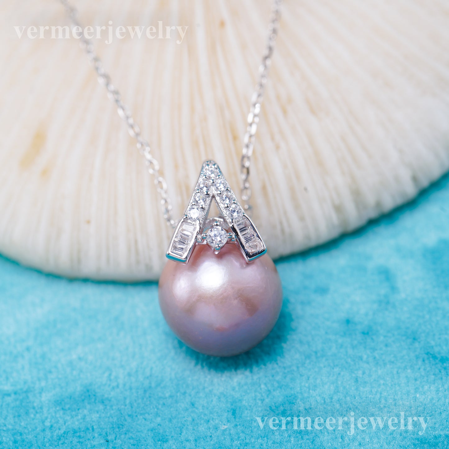 Pe011074 DIY 9-12mm Natural Freshwater pearl pendant accessory 925 sterling silver engagement jewelry necklace for women