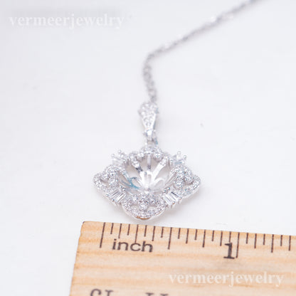 Pe011080 DIY 9-12mm Natural Freshwater pearl pendant accessory 925 sterling silver engagement jewelry necklace for women