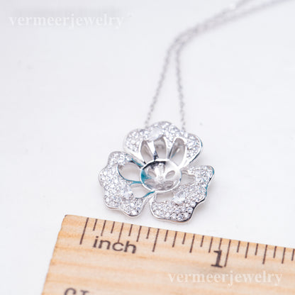 Pe011081 DIY 9-12mm Natural Freshwater pearl pendant accessory 925 sterling silver engagement jewelry necklace for women