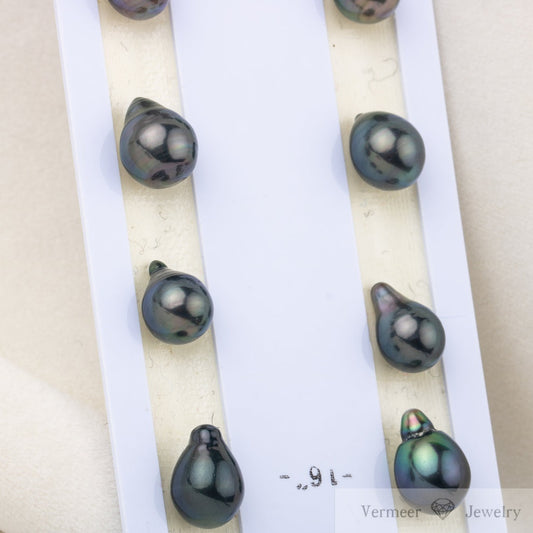9-13mm baroque shape  black Tahitian seawater Pearl High quality  loose seawater pearl drop shape