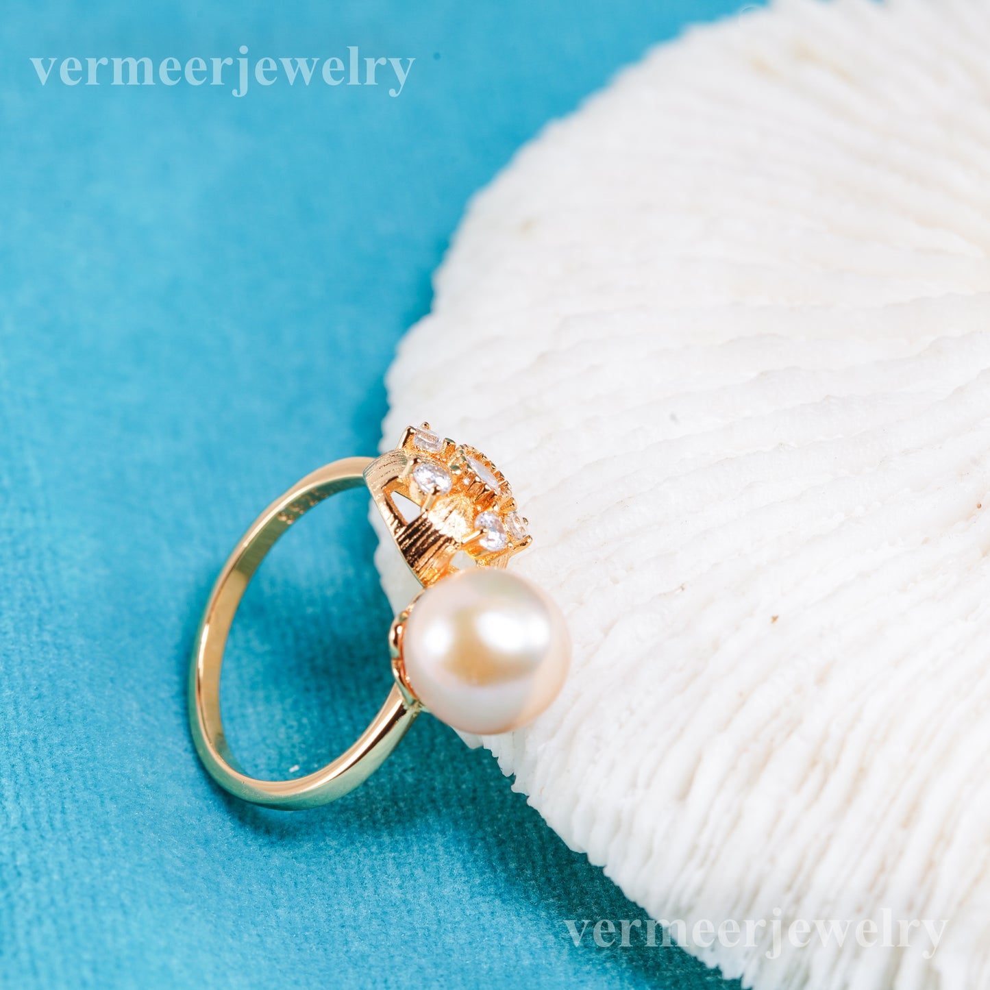 r011055 DIY 6-8mm Natural Freshwater pearl Ring accessory 925 sterling silver Adjustable size engagement jewelry ring for women