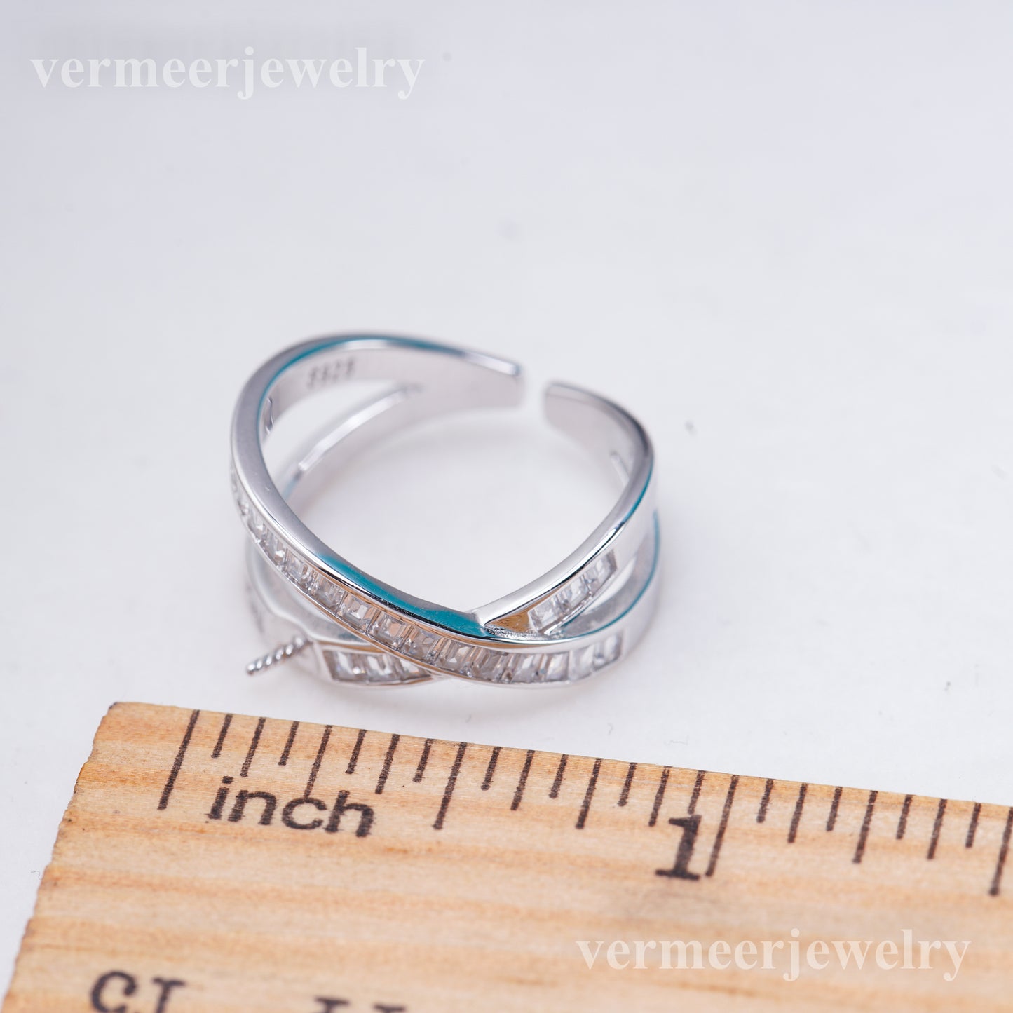 r011039 DIY 6-8mm Natural Freshwater pearl Ring accessory 925 sterling silver Adjustable size engagement jewelry ring for women