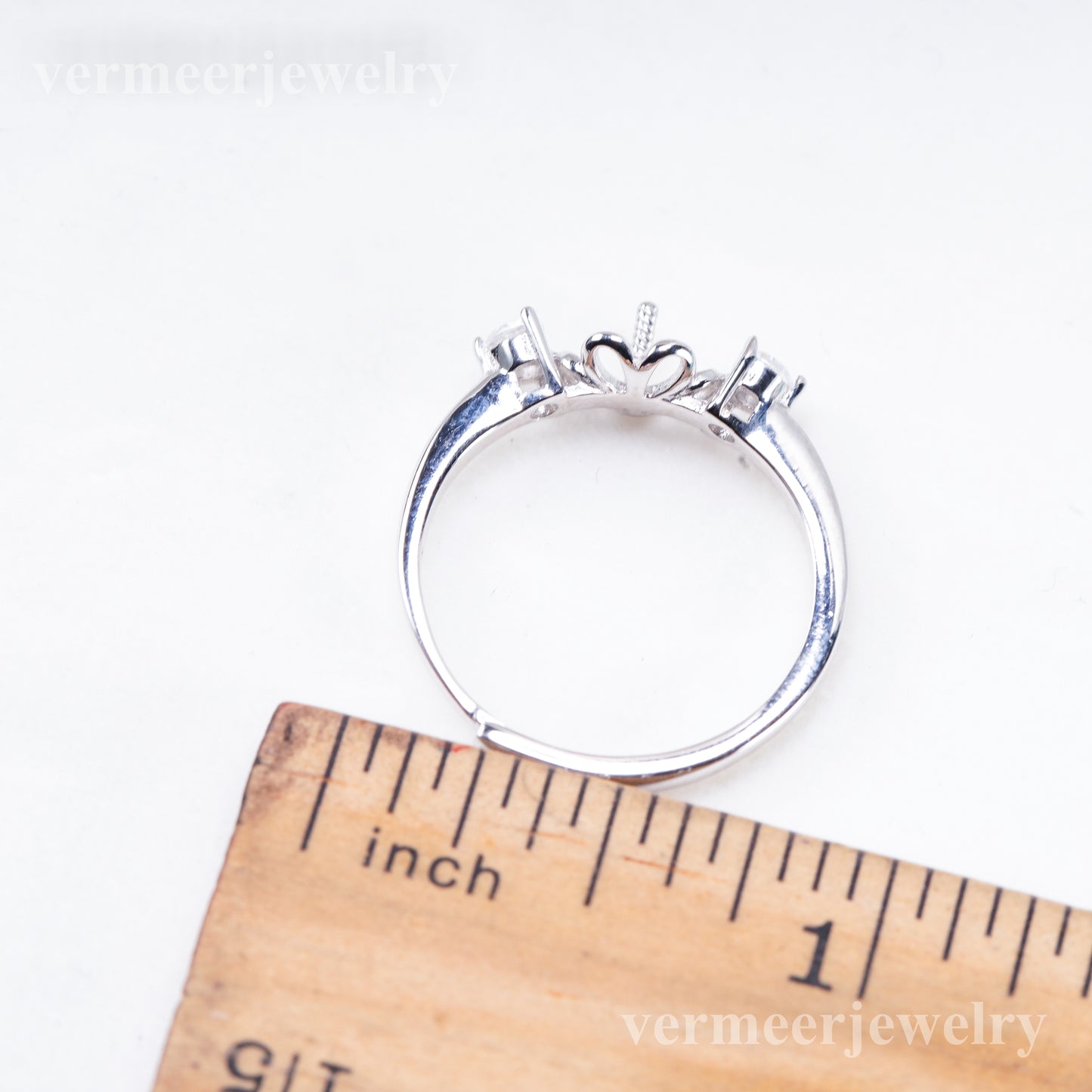 r011072 DIY 6-8mm Natural Freshwater pearl Ring accessory 925 sterling silver Adjustable size engagement jewelry ring for women