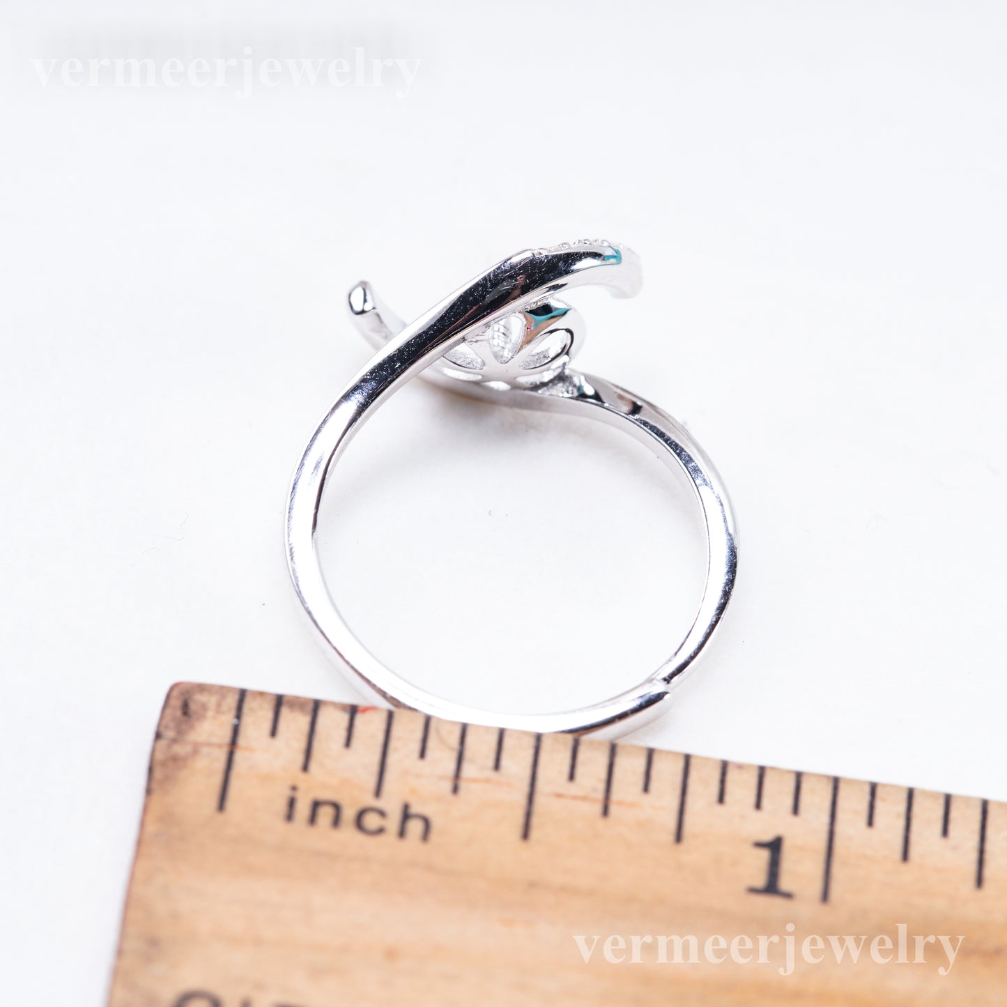 r011076 DIY 6-8mm Natural Freshwater pearl Ring accessory 925 sterling silver Adjustable size engagement jewelry ring for women