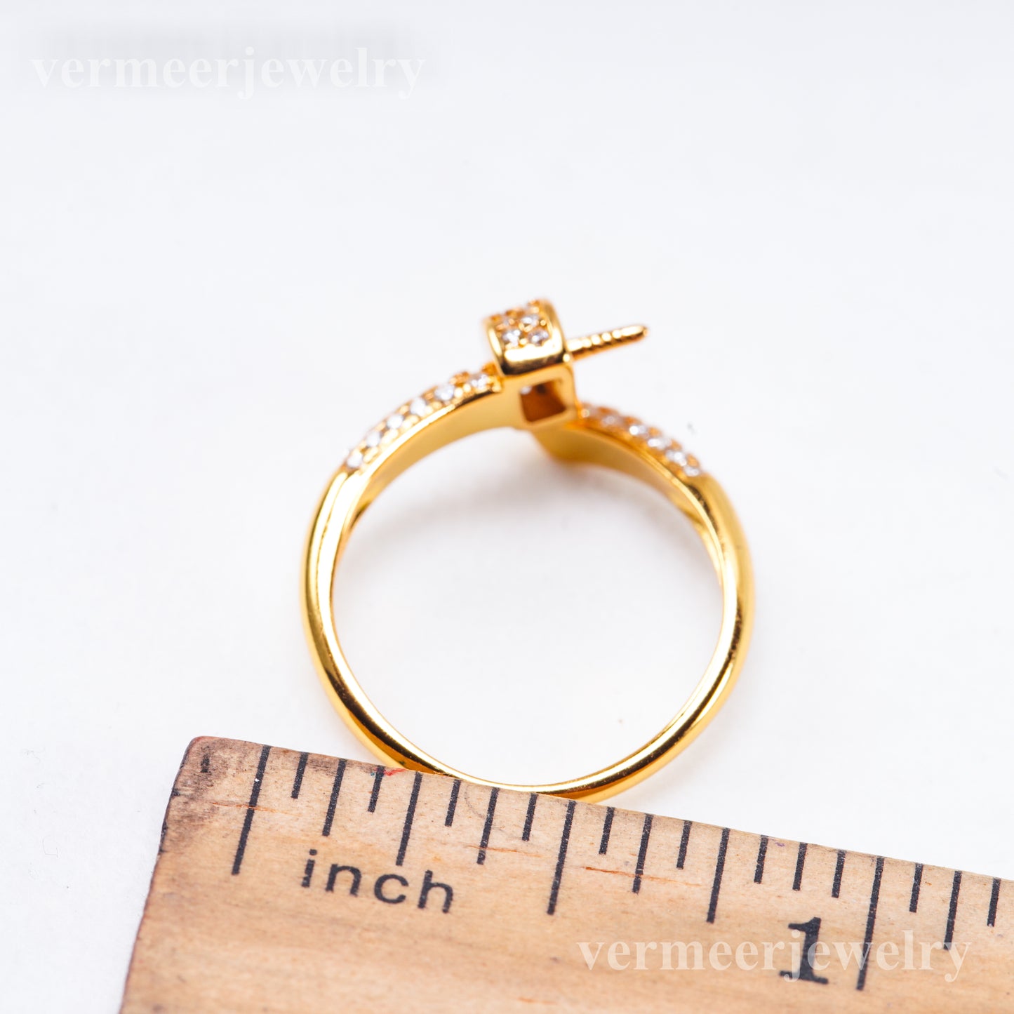 r011079 DIY 6-8mm Natural Freshwater pearl Ring accessory 925 sterling silver Adjustable size engagement jewelry ring for women