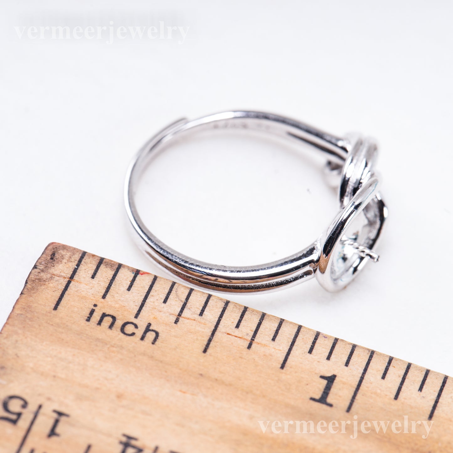 r011082 DIY 6-8mm Natural Freshwater pearl Ring accessory 925 sterling silver Adjustable size engagement jewelry ring for women